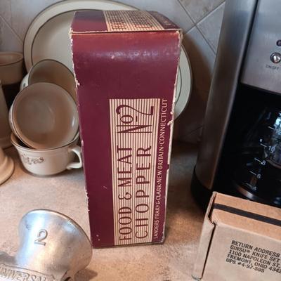 NEW GINSU CUTLERY AND #2 UNIVERSAL MEAT GRINDER