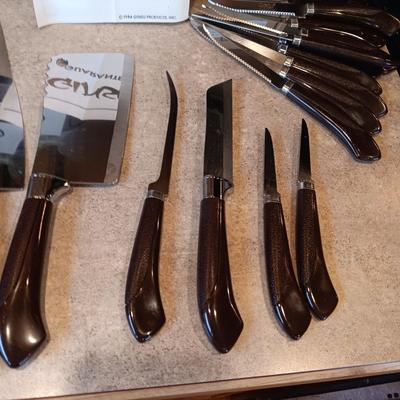 NEW GINSU CUTLERY AND #2 UNIVERSAL MEAT GRINDER