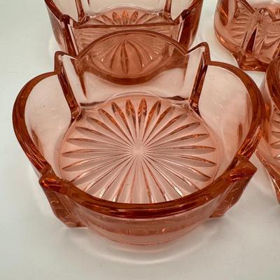 Vintage Pink Depression Glass Bowls - Set of 4