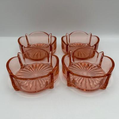 Vintage Pink Depression Glass Bowls - Set of 4