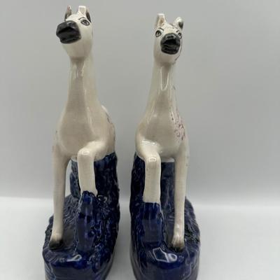 Pair of Old Staffordshire Ware Horses, England