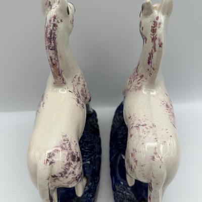 Pair of Old Staffordshire Ware Horses, England