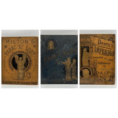 Antique 19th C. Doré-Illustrated Classics – Milton & Dante (3 Vol. Set)