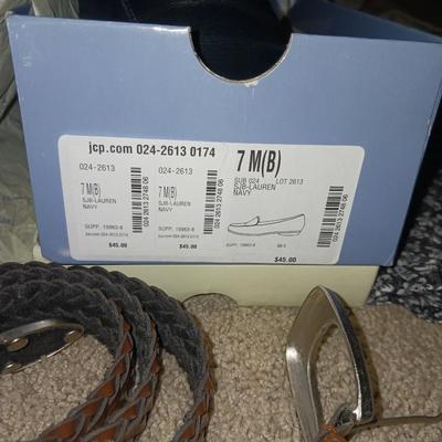 WOMEN'S CASUAL CLOTHING, NEW SHOES, AND BELT