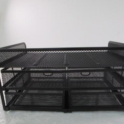 Sale Photo Thumbnail #29: Like new, Black mesh organizer has 3 drawers 14" wide x 7" tall x 9" deep, pencil/pen holder 6-1/4" x 3-1/2" tall x 2-1/8" deep  , See pictures