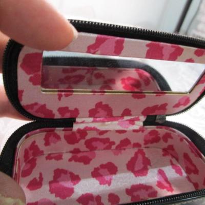 Sale Photo Thumbnail #69: 2 makeup bags, new pkg 4 travel bottles, Mary Kay lipstick case, 2 new mesh shower/facial sponges, set of makeup brushes, tweezers