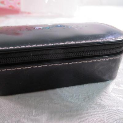 Sale Photo Thumbnail #70: 2 makeup bags, new pkg 4 travel bottles, Mary Kay lipstick case, 2 new mesh shower/facial sponges, set of makeup brushes, tweezers