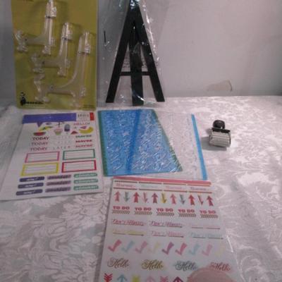 Sale Photo Thumbnail #151: 4 new small easels, 2 lettering templates, new Stamp with messages, 2 new package of message stickers