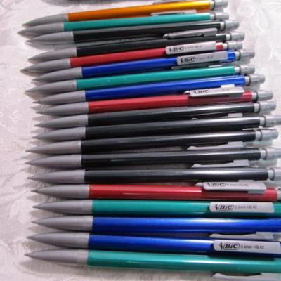 Sale Photo Thumbnail #170: 19 new Bic pencils .5 mm, 14 new Bic gelocity .7 mm pens, 15 Bic pens, 1 Hello Kitty pen with lanyard