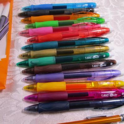 Sale Photo Thumbnail #171: 19 new Bic pencils .5 mm, 14 new Bic gelocity .7 mm pens, 15 Bic pens, 1 Hello Kitty pen with lanyard