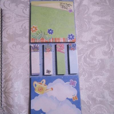 Sale Photo Thumbnail #272: Note pads, #10 envelopes, post-it notes, staples, Helllo Kitty business card holder, bookmark, tablet, post-it flags, scissors, paper clips, pencil sharpener, license plate name plate, stylus