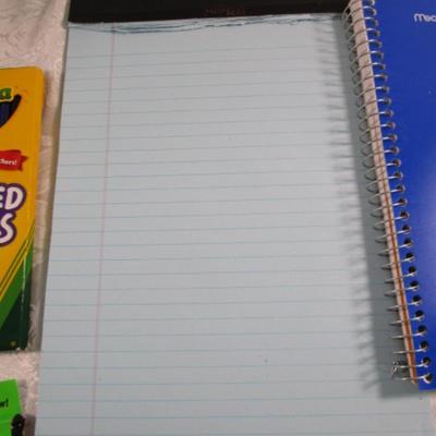 Sale Photo Thumbnail #277: Legal pad, wire-bound notebooks1 new package of 50 colored pencils, 1 new package 10 neon colored pencils, 1 new package colored pencils, pencil-end erasers, word search book