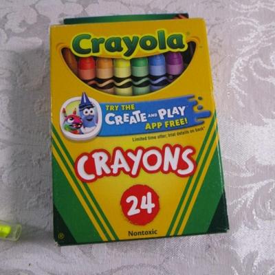 Sale Photo Thumbnail #301: New box of 50 colored pencils 1 box of 24 erasable colored pencils, 30 Twistable crayons, new box of 24 crayons, 5 highlighters