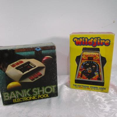 Sale Photo Thumbnail #537: Wildfire is an electronic pinball game takes 6 AA batteries not included, Bank Shot is an Electronic pool game takes 6 AA batteries not included, tested and both work