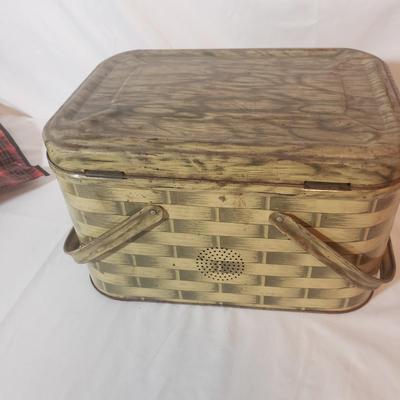 Vintage Metal Picnic Basket & More (B3-KD)