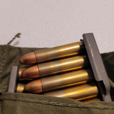 WW2 Era Bandolier, Ammo Box, Magazine Pouches, Magazines, and Cartridges (LR-EL)