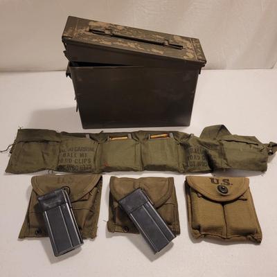 WW2 Era Bandolier, Ammo Box, Magazine Pouches, Magazines, and Cartridges (LR-EL)
