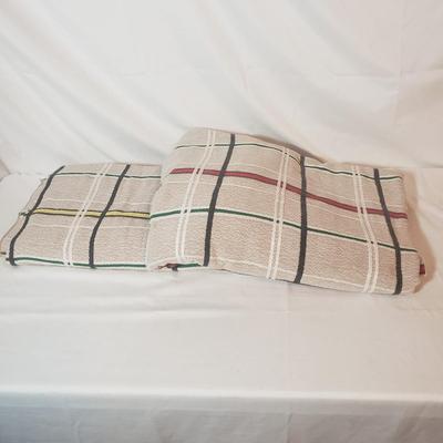 Two 1950's Bates Plaid Bedspreads (B3-KD)