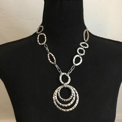 Jules, b silver, toned, hammered statement, necklace