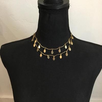 Beautiful gold tone, double strand statement necklace very nice