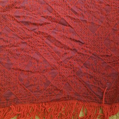 Two Vintage Queen Size Fringe Bedspreads (B3-KD)