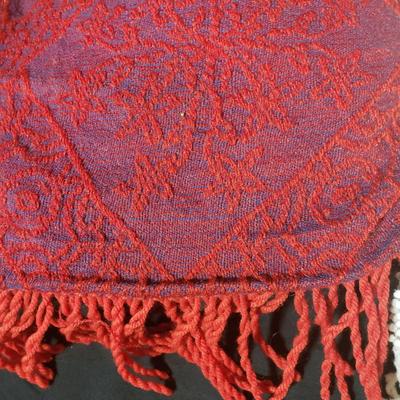 Two Vintage Queen Size Fringe Bedspreads (B3-KD)