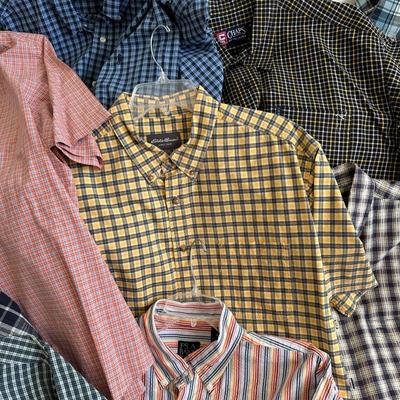 Men's Cotton Short Sleeve Button Down Shirts XL Lot of 14 (B3)