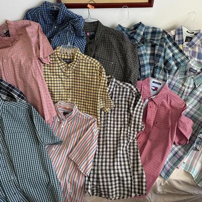 Men's Cotton Short Sleeve Button Down Shirts XL Lot of 14 (B3)