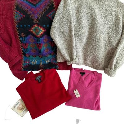 Ladies Sweater Lot of 4, Cashmere/New & Wool (M#1)