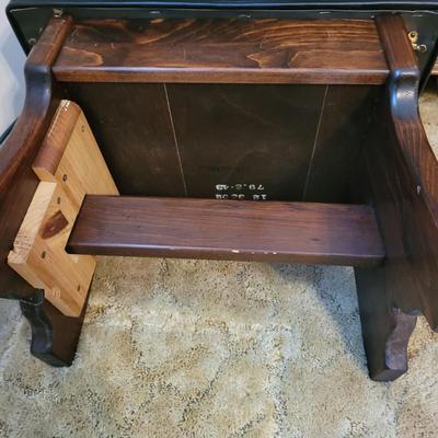 Solid Wood Chair and Ethan Allen Storage Footstool (B3-EL)