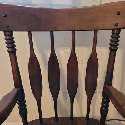 Solid Wood Chair and Ethan Allen Storage Footstool (B3-EL)
