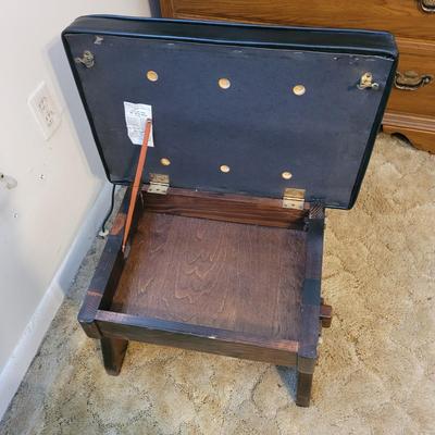 Solid Wood Chair and Ethan Allen Storage Footstool (B3-EL)