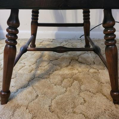 Solid Wood Chair and Ethan Allen Storage Footstool (B3-EL)