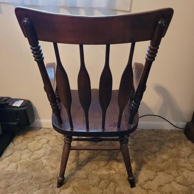 Solid Wood Chair and Ethan Allen Storage Footstool (B3-EL)