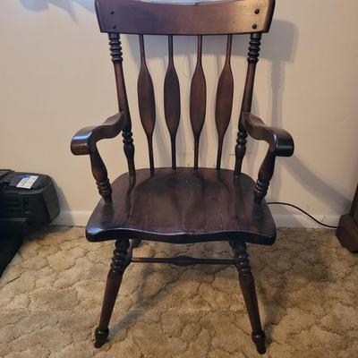 Solid Wood Chair and Ethan Allen Storage Footstool (B3-EL)