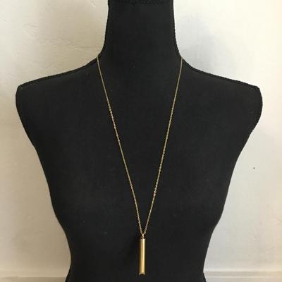 Komuso shift breathing meditation, necklace, gold toned
