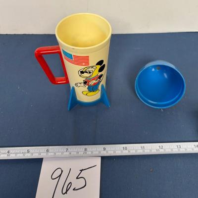 Vintage Mickey Mouse Astronaut Rocket Drinking Cup