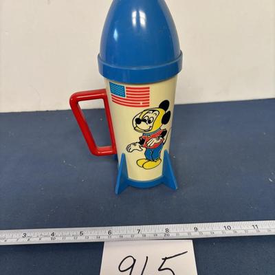 Vintage Mickey Mouse Astronaut Rocket Drinking Cup