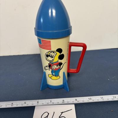 Vintage Mickey Mouse Astronaut Rocket Drinking Cup
