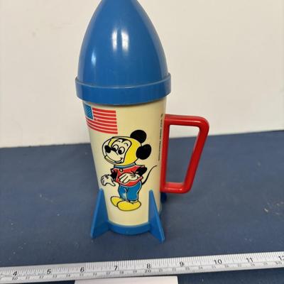 Vintage Mickey Mouse Astronaut Rocket Drinking Cup