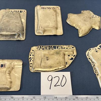 Vintage State Shaped Metal Ashtray Lot