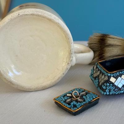 Vintage Old Spice shaving mug & shaving brush.