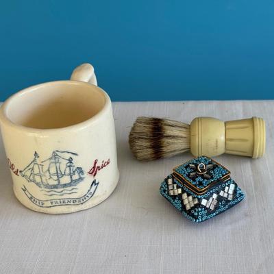 Vintage Old Spice shaving mug & shaving brush.
