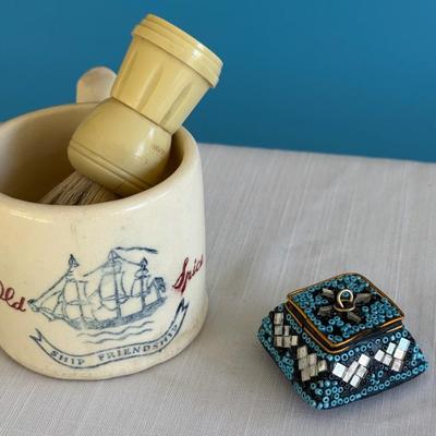Vintage Old Spice shaving mug & shaving brush.