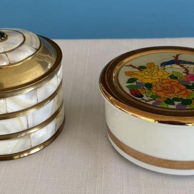 Trinkets with Mother of Pearl inlay & gold trim