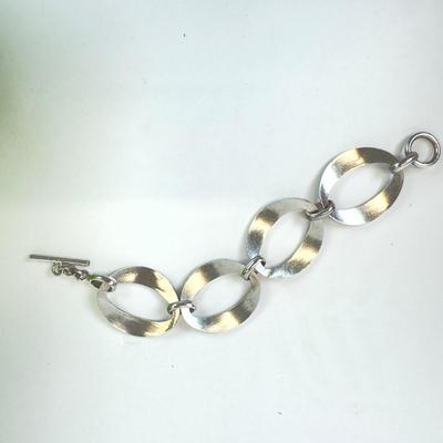 1062 Sterling Silver Aqua Blue Enamel Bracelet