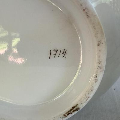 Vintage hand painted porcelain tea set, Japan 1714 markings