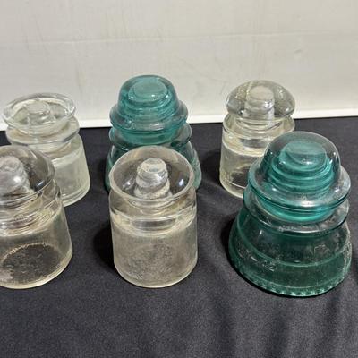 Vintage Glass Insulators, Hemingway, Whitaker-Tantam