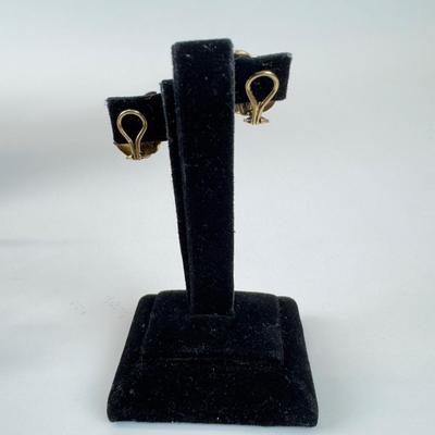 1065 14k Yellow Gold Swirl Design Clip Earrings