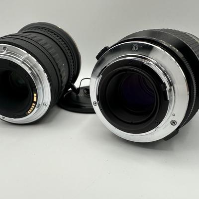 Lot of Vintage Camera Lenses – Vivitar 135mm f/2.8, Olympus OM-System 135mm, Promaster AF 12-24mm, Vivitar Extension Tube